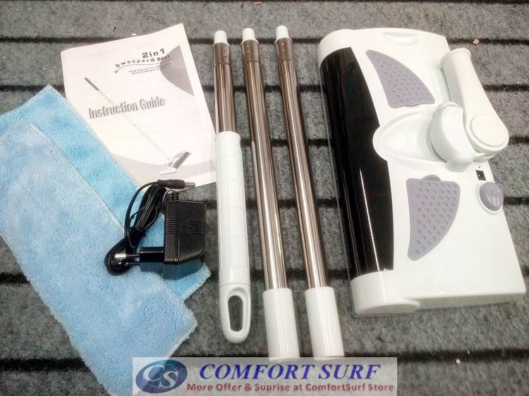 Rechargeable 2-in-1 Cordless Electric Sweeper and Mop Function Auto Sweep Cleaner