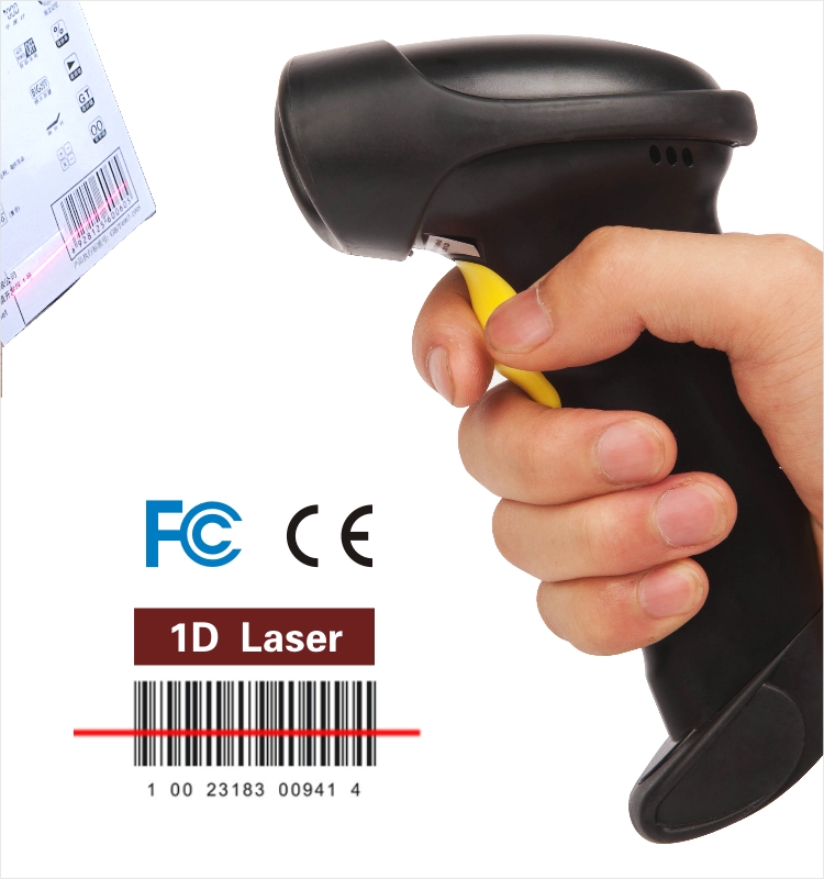 2 in 1 ALANDA CT007S Wireless + Wired USB Laser Barcode Scanner High Speed Scan