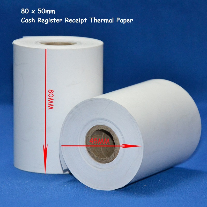 POS Cash Register Thermal Receipt Paper 57x50mm / 80x50mm For Printer 58mm / 80mm