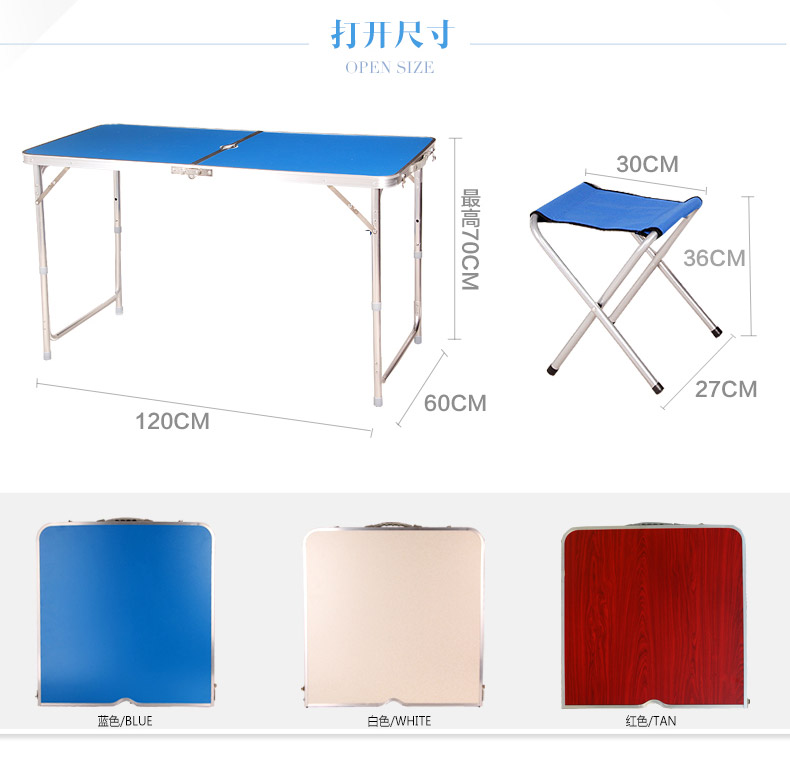New Portable Foldable Aluminium Table Camping Outdoor Booth Picnic 120 x60cm