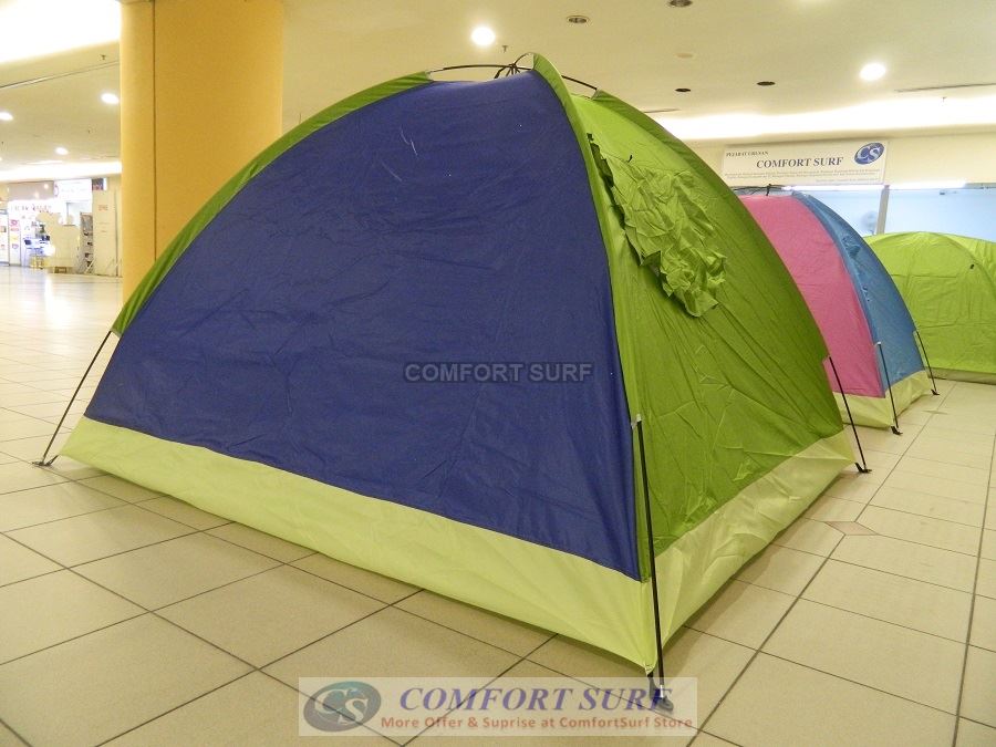 New Outdoor Single Layer Single Door + Back Window Waterproof Camping Tent 3/4 Persons + Free Carry Bag