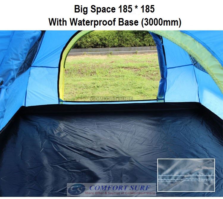 New Outdoor Double Layer Double Door + Dual Use Waterproof Automatic Camping Tent 3/4 Persons + Free Carry Bag