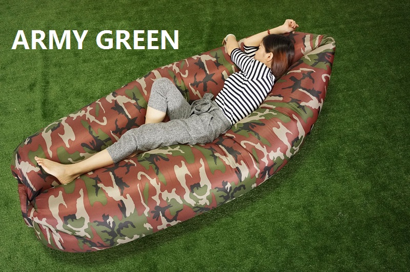 Portable Inflatable Wind Hangout Lazy Bed Bag Lamzac Sofa Lounge Air Bed Sleeping Bag for Outdoor Travel Camping Laybag