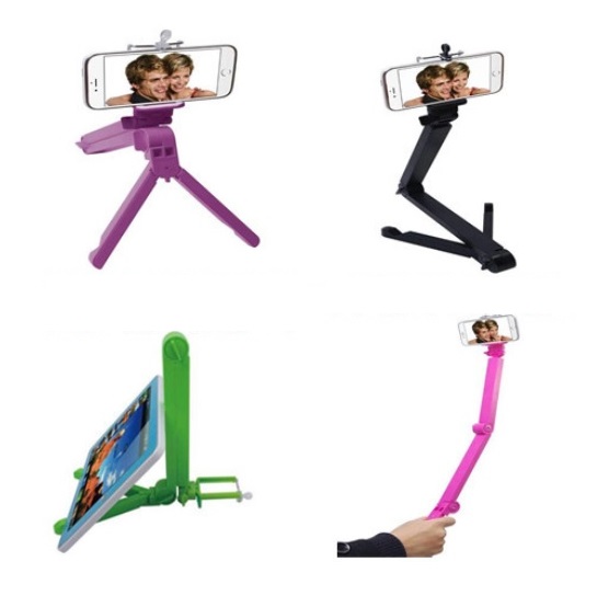 Multifunction 3 in1 Selfie Stick Monopod / Tripod / Phone holder / Tablet Holder Foldable Colorful for iPhone Samsung