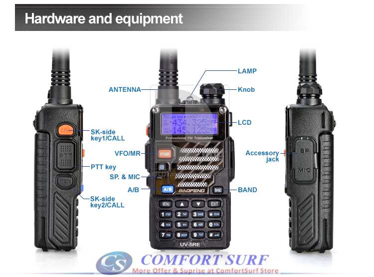 ORIGINAL Baofeng UV-5RE 5W 128CH VHF/UHF Walkie Talkie Dual Band UV5RE Portable 2 Way Radio