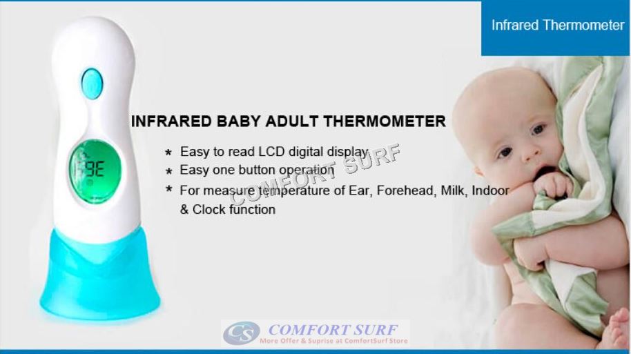 Multifunction 8 in 1 Non Contact Infrared Body Forehead Baby Adult Digital Thermometer