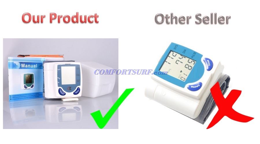 Digital Wrist Blood Pressure LCD Monitor & Heart Beat Meter