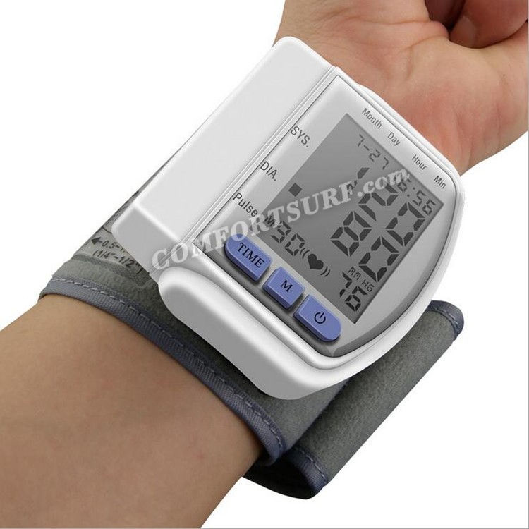 HC005 CK-102S Digital Wrist Blood Pressure LCD Monitor & Heart Beat Meter