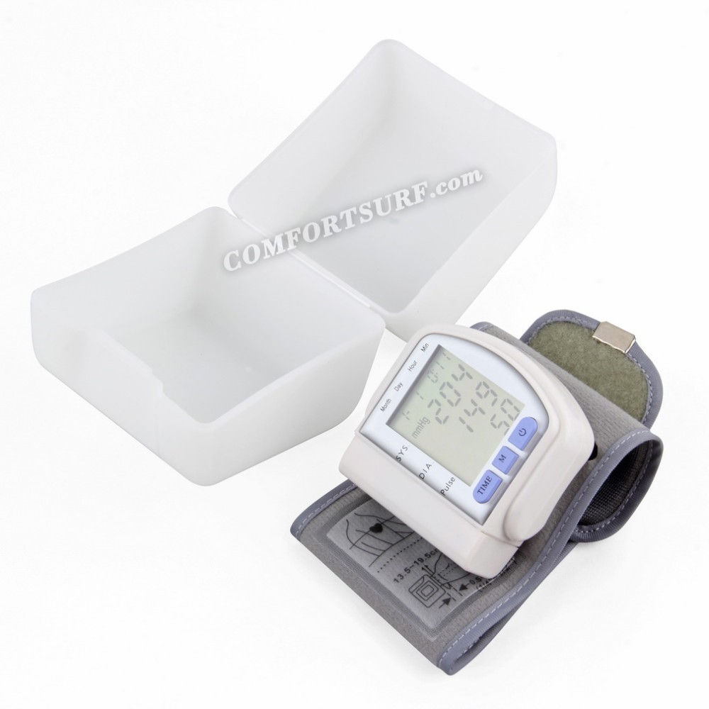 HC005 CK-102S Digital Wrist Blood Pressure LCD Monitor & Heart Beat Meter