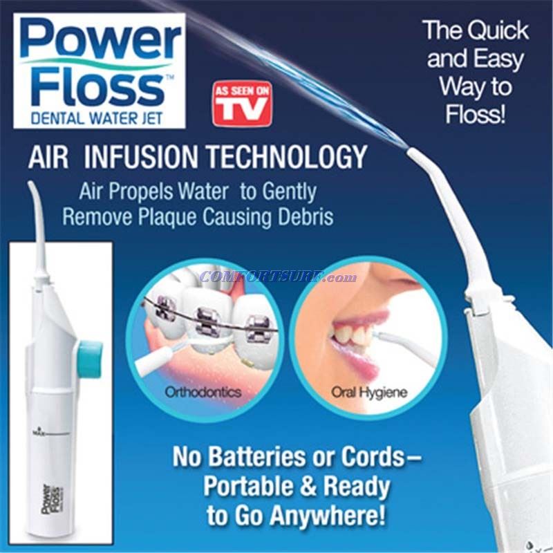 Power Floss Dental Water Jet For Oral Irrigator Caren, No Batteries or Charging Requires