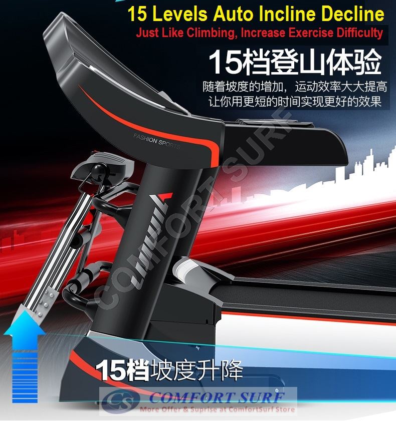 NEW 3.0HP AD818 Treadmill 7inch Color LCD Display / Electric Incline Decline Home Fitness Gym Running Walking Equipment NEW 3.0HP AD818 Treadmill 7inch Color LCD Display / Electric Incline Decline Home Fitness Gym Running Walking Equipment