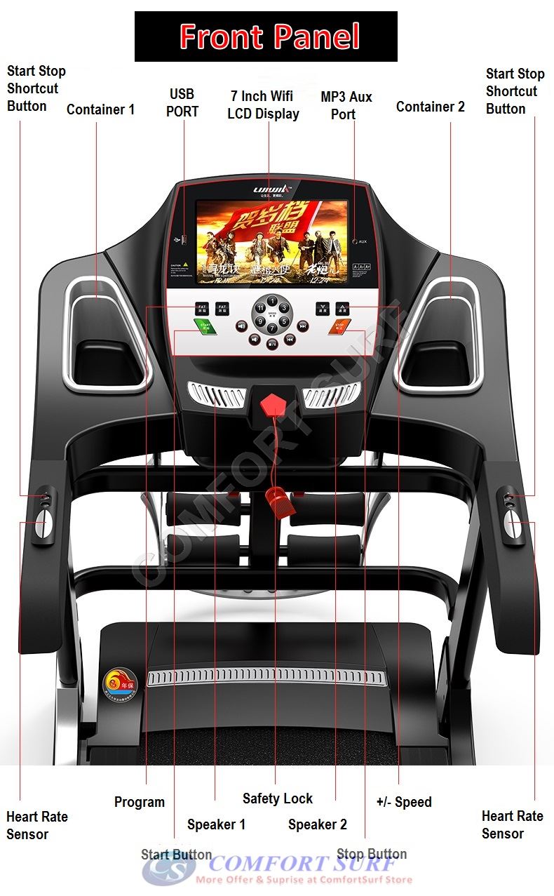 NEW 3.0HP AD818 Treadmill 7inch Color LCD Display / Electric Incline Decline Home Fitness Gym Running Walking Equipment NEW 3.0HP AD818 Treadmill 7inch Color LCD Display / Electric Incline Decline Home Fitness Gym Running Walking Equipment