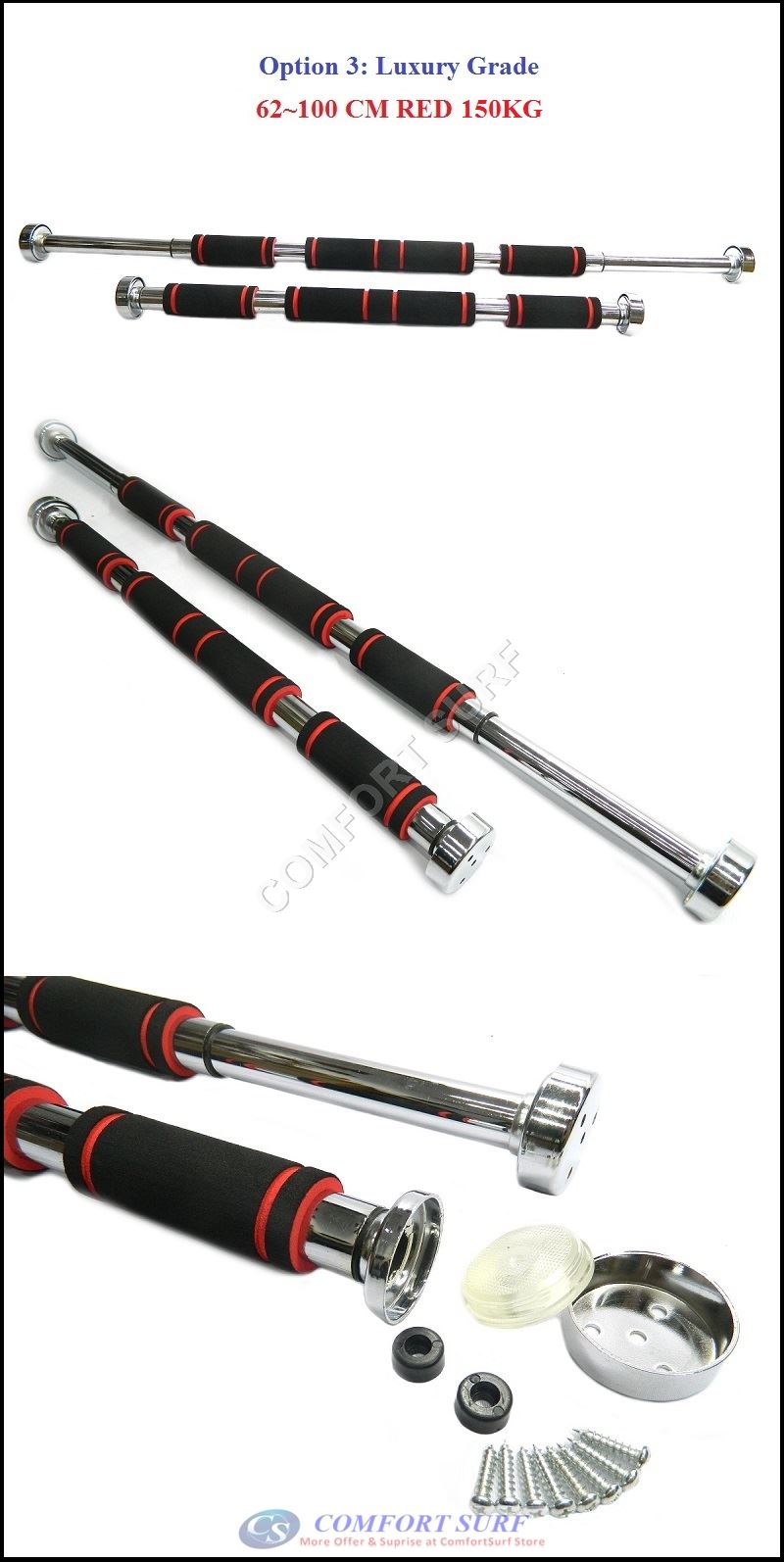 Top Grade Heavy Duty Pull Up Door Way Gym Chin Up Bar Doorway Exercise Fitness Workout