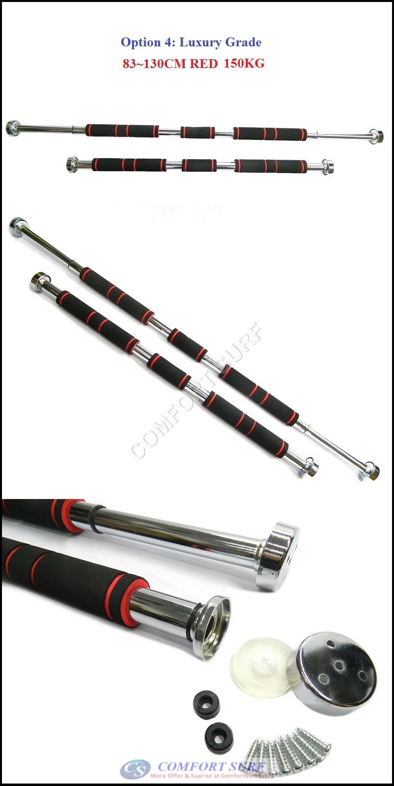 Top Grade Heavy Duty Pull Up Door Way Gym Chin Up Bar Doorway Exercise Fitness Workout