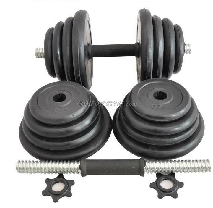 Gym Black Rubber Dumbbell V1 With 10kg 15kg 20kg 30kg 40kg /pair Adjustable Dumbbell Pole