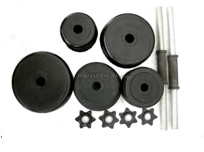 Gym Black Rubber Dumbbell V1 With 10kg 15kg 20kg 30kg 40kg /pair Adjustable Dumbbell Pole