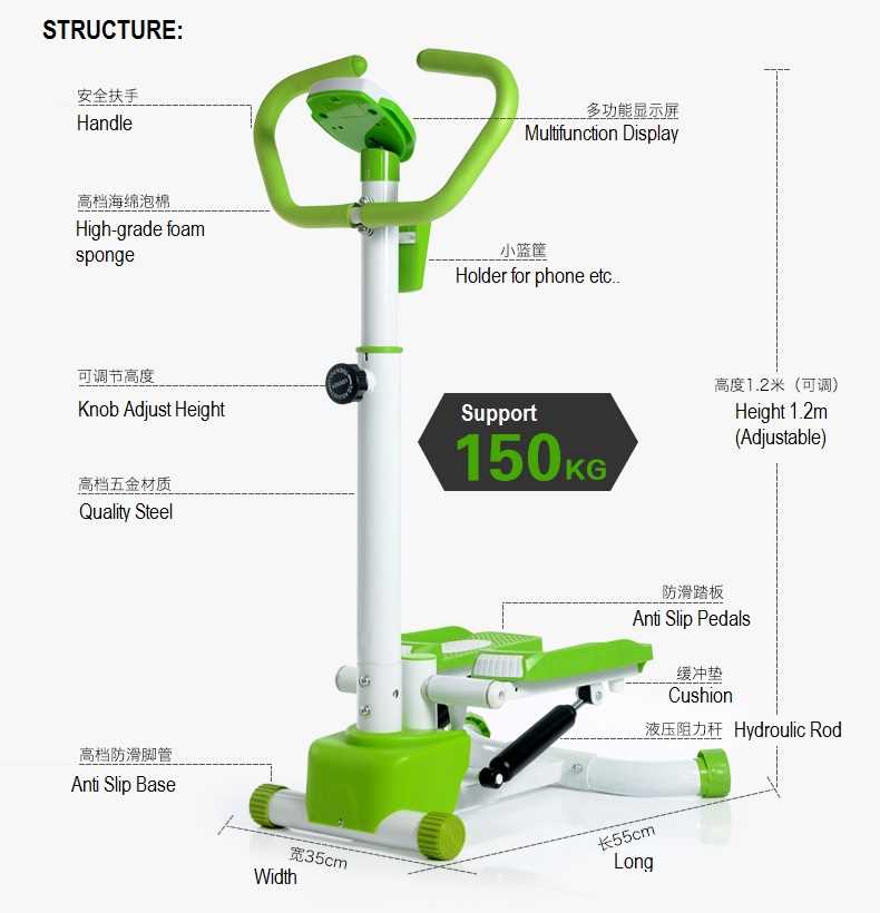 Upgraded Twister swing stepper with handle, LCD counter, resistance hydraulic, Updown Left Right Swing quicker Slimming burning fat then jogging excercise