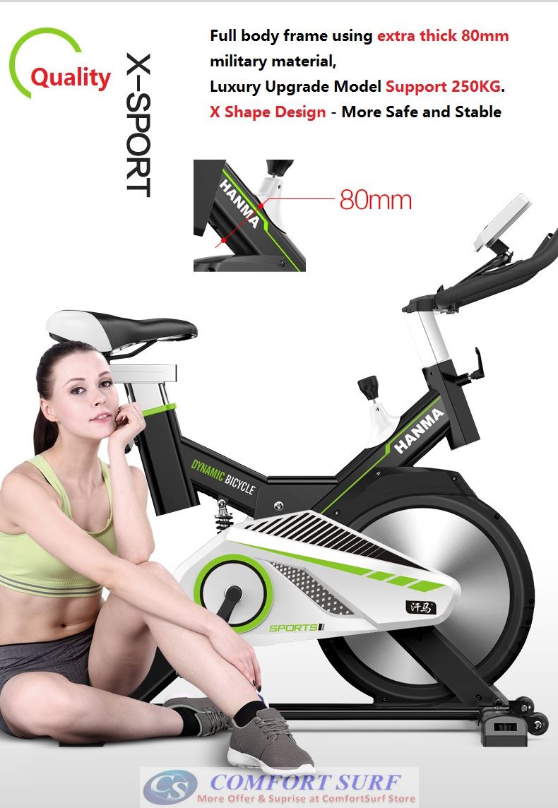 Superhorse SH288 Home Gym / Fitness Equipment Spinning Bicycle / Cycling Exercise Bike With Spring Damping System, Safe Full Cover Flywheel