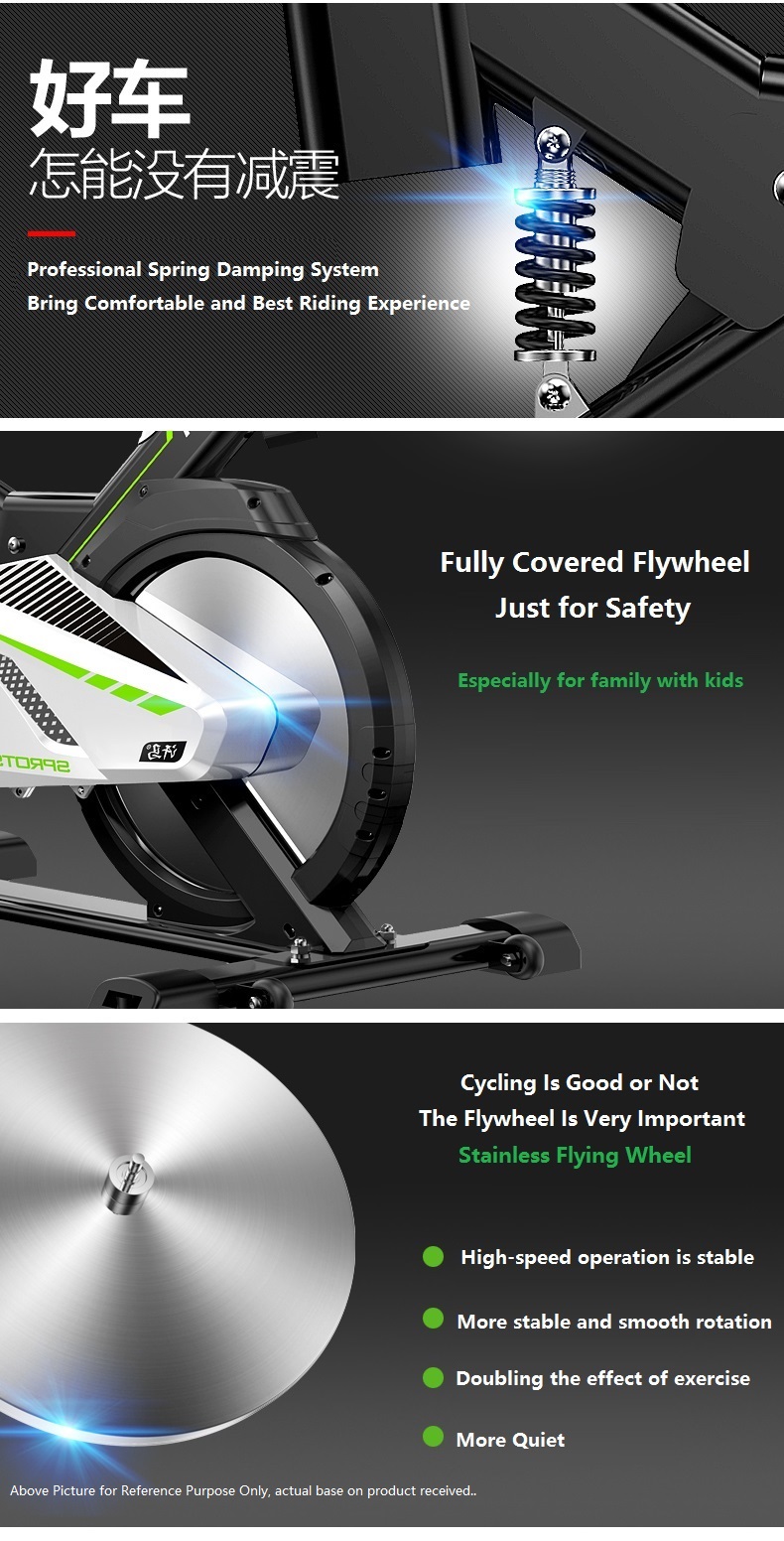 Superhorse SH288 Home Gym / Fitness Equipment Spinning Bicycle / Cycling Exercise Bike With Spring Damping System, Safe Full Cover Flywheel
