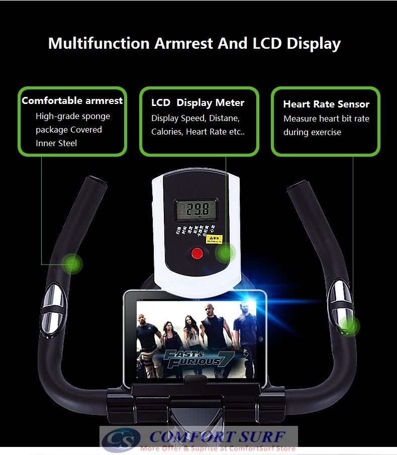 Superhorse SH288 Home Gym / Fitness Equipment Spinning Bicycle / Cycling Exercise Bike With Spring Damping System, Safe Full Cover Flywheel