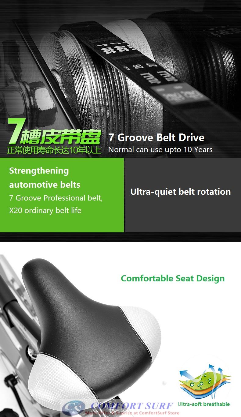 Superhorse SH288 Home Gym / Fitness Equipment Spinning Bicycle / Cycling Exercise Bike With Spring Damping System, Safe Full Cover Flywheel