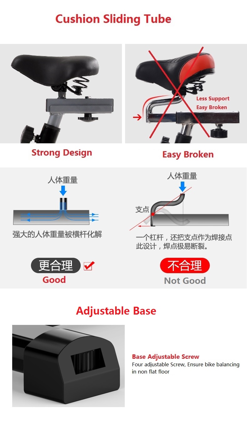 Superhorse SH288 Home Gym / Fitness Equipment Spinning Bicycle / Cycling Exercise Bike With Spring Damping System, Safe Full Cover Flywheel