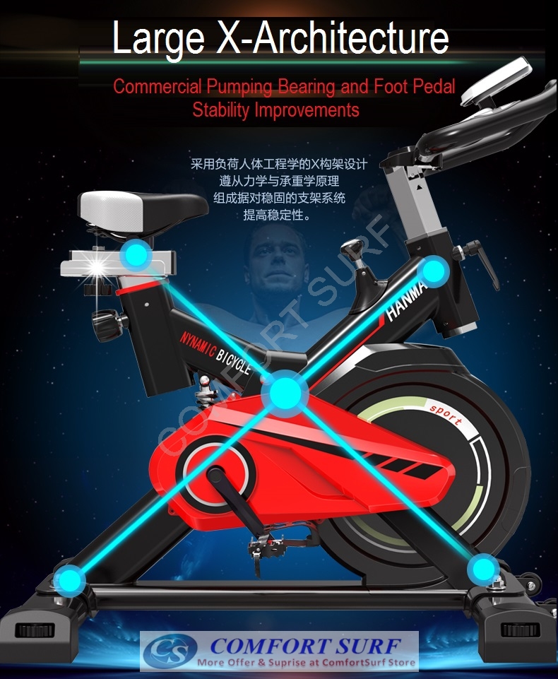 Superhorse SH288 Home Gym / Fitness Equipment Spinning Bicycle / Cycling Exercise Bike With Spring Damping System, Safe Full Cover Flywheel