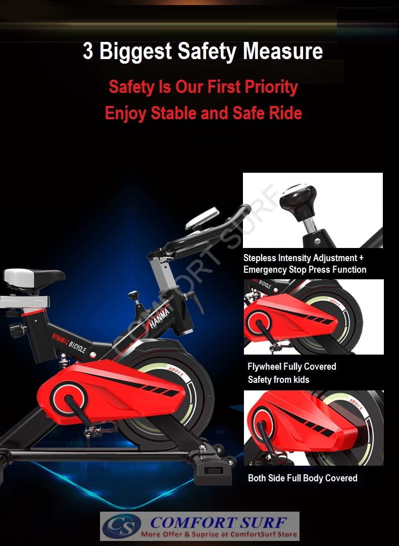 Superhorse SH288 Home Gym / Fitness Equipment Spinning Bicycle / Cycling Exercise Bike With Spring Damping System, Safe Full Cover Flywheel