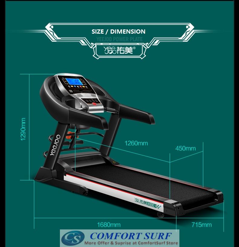 Genuine 3.0HP YeeJoo Single / Multifunction Treadmill AD-A900 Home Fitness Gym Running Walking Equipment