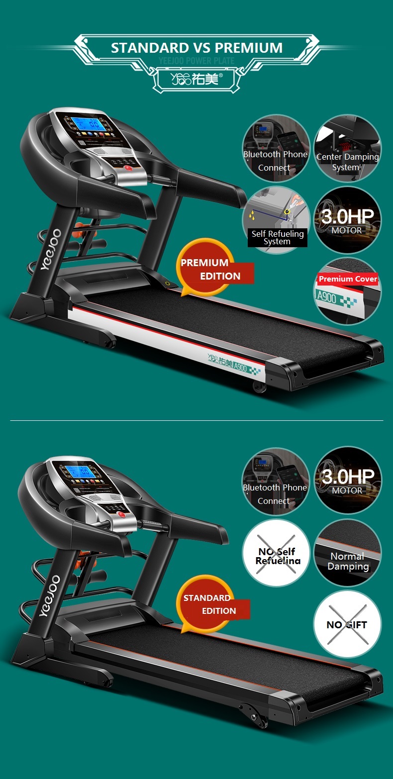 Genuine 3.0HP YeeJoo Single / Multifunction Treadmill AD-A900 Home Fitness Gym Running Walking Equipment