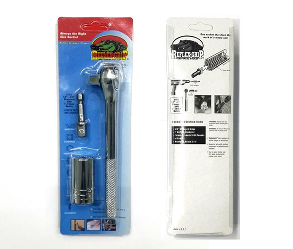 3pcs Set Magic Gator Reflex Grip Chrome Universal Multi-function Socket 7-19mm Ratchet Wrench Tool