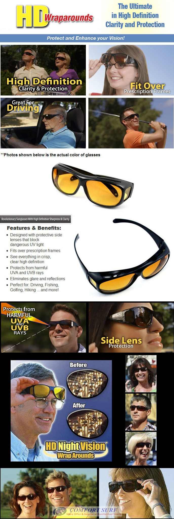 Maximum Protection HD Vision Wrap Arounds