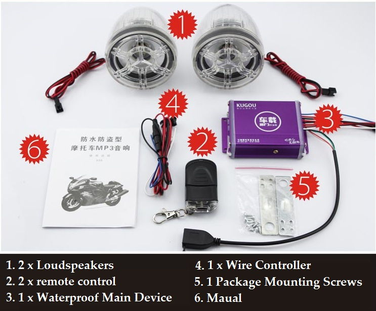 Multi-functions Anti-Theft Waterproof Motorcycle Alarm with Voice