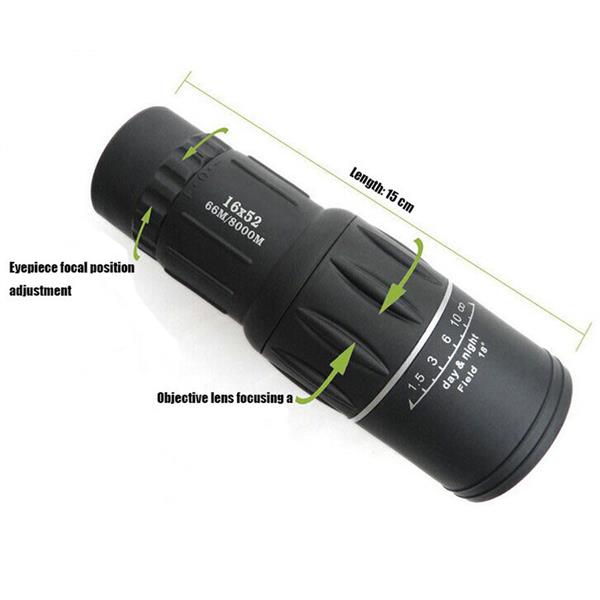 Bushnell 16X52 Monocular Double Adjustable telescope Ultra Clear Day Night