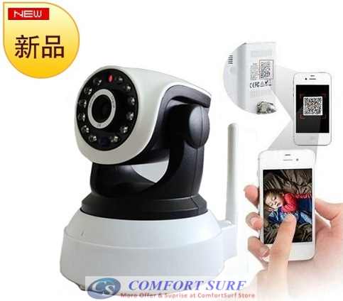 Latest P2P Wireless IP Camera wf IR Night Vision/MicroSD via Smartphone