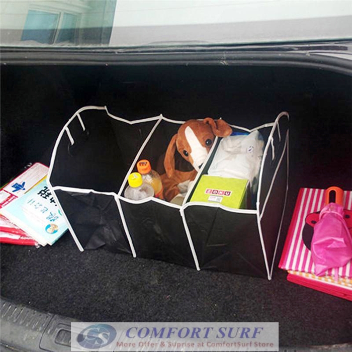 Foldable Bamboo Fiber Car Trunk Rear Bonnet Collapsible Organizer Carry Bag
