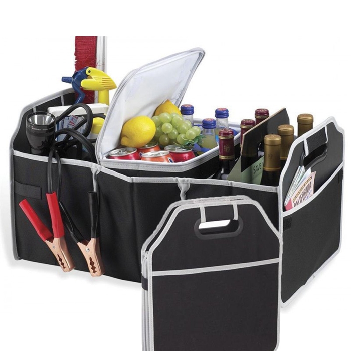 Foldable Bamboo Fiber Car Trunk Rear Bonnet Collapsible Organizer Carry Bag