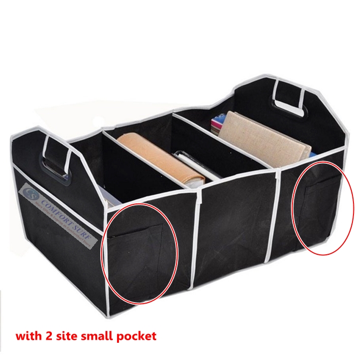 Foldable Bamboo Fiber Car Trunk Rear Bonnet Collapsible Organizer Carry Bag