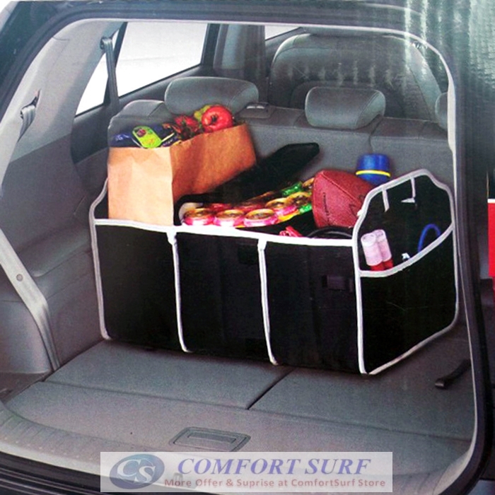 Foldable Bamboo Fiber Car Trunk Rear Bonnet Collapsible Organizer Carry Bag