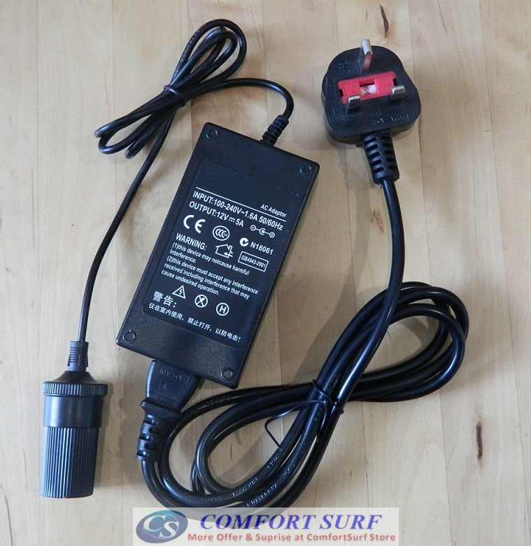 Car Cigarette Power Inverter Converter 220V to 12V 60W 5A for Home, Car Use