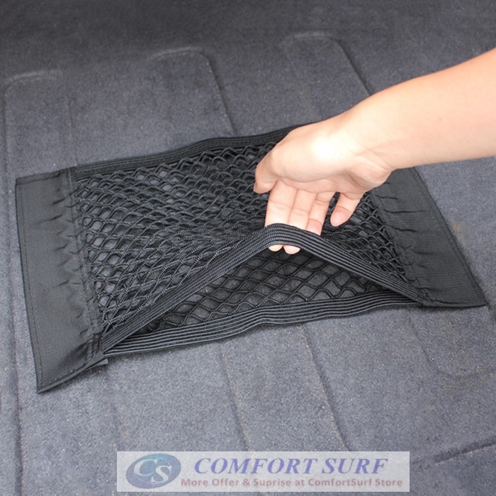 Car Trunk Organizer Velcro Stick String Mesh Net Pocket Shelf Storage