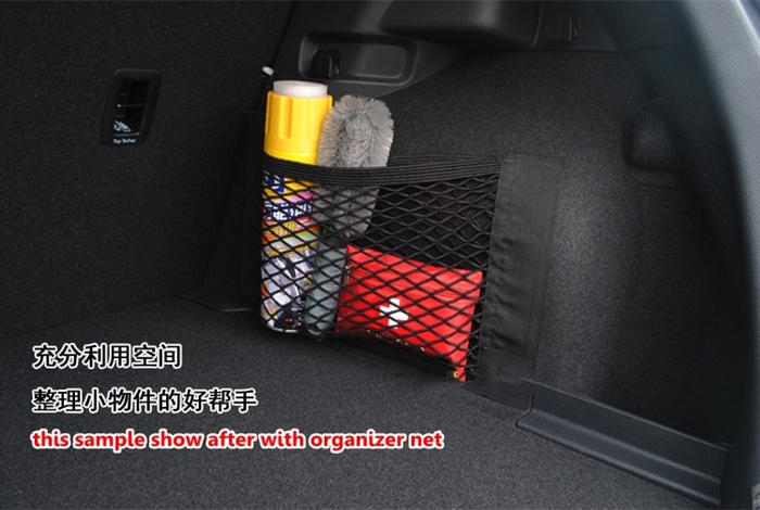 Car Trunk Organizer Velcro Stick String Mesh Net Pocket Shelf Storage