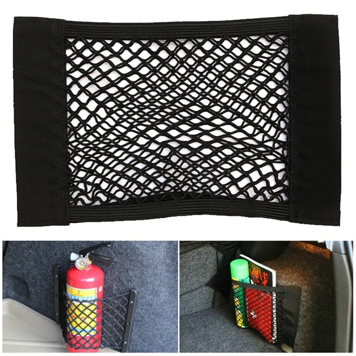 Car Trunk Organizer Velcro Stick String Mesh Net Pocket Shelf Storage