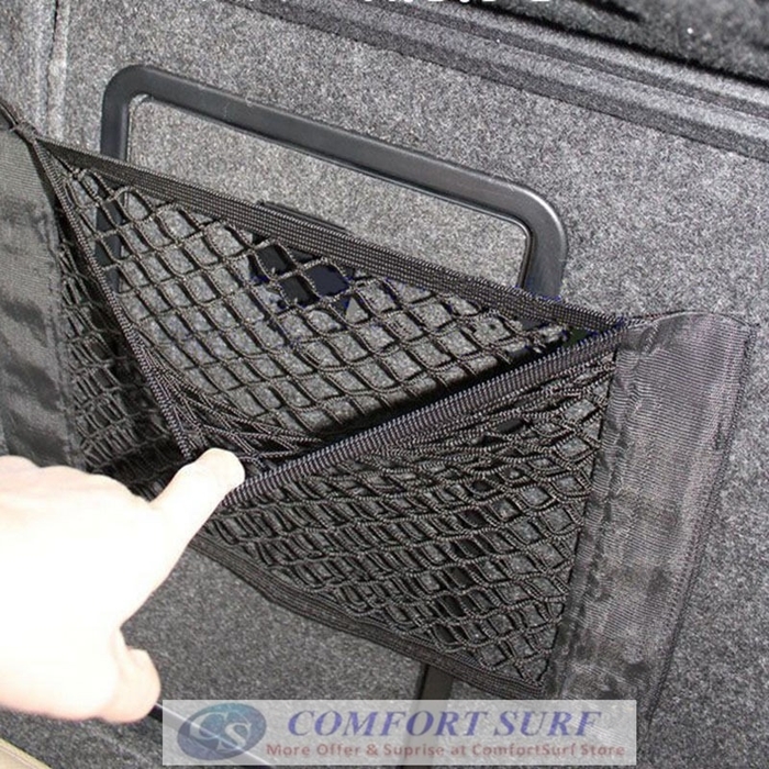 Car Trunk Organizer Velcro Stick String Mesh Net Pocket Shelf Storage