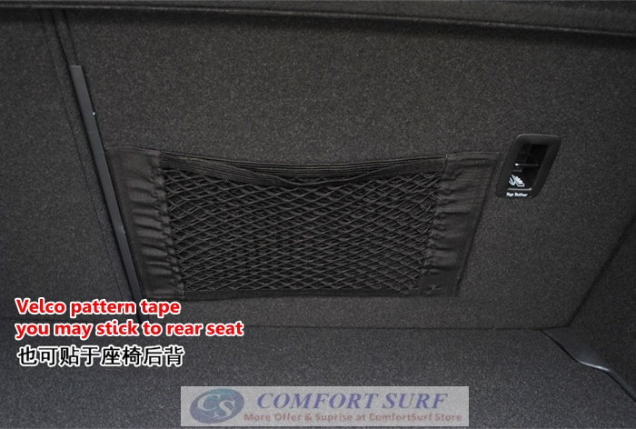 Car Trunk Organizer Velcro Stick String Mesh Net Pocket Shelf Storage