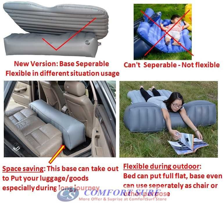Easy Carry Lightweight Inflatable Car Air Bed Mattress for Back Seat for Travle/Camping!