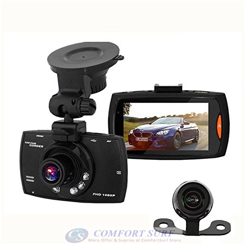 Car DVR Camera Dash Cam Video 2.8 LCD wf Reverse Cam Car Cam Recorder