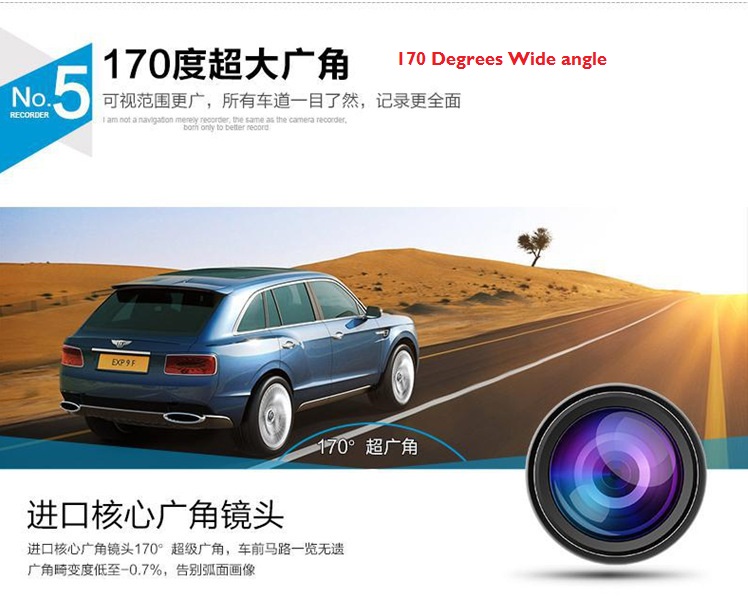 Golden Frame 4.3 inch Car DVR 1080P Dual lens with Rear Camera Rearview Mirror Camera Video Recorder