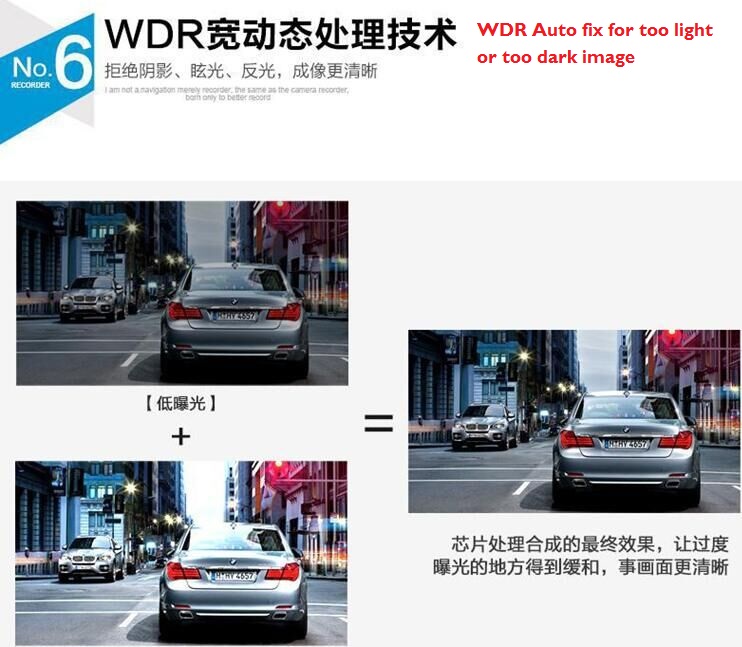 Golden Frame 4.3 inch Car DVR 1080P Dual lens with Rear Camera Rearview Mirror Camera Video Recorder