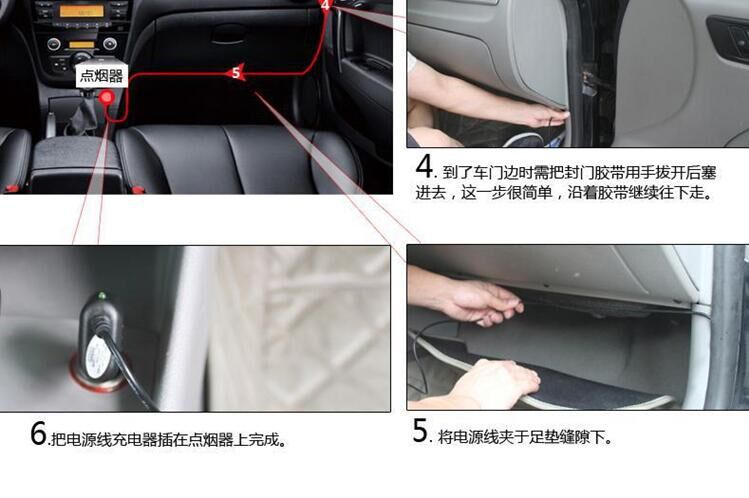 Golden Frame 4.3 inch Car DVR 1080P Dual lens with Rear Camera Rearview Mirror Camera Video Recorder